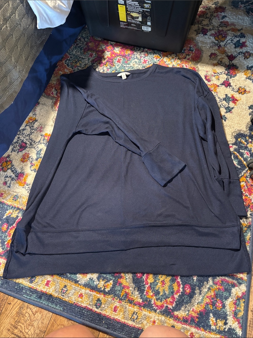 Navy Crewneck Sweater - Classic Lightweight Knit